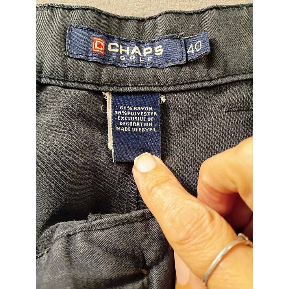 Chaps Golf Shorts Mens 40 Blue Pleated Chino Golf Classic Fit Casual Rayon Blend